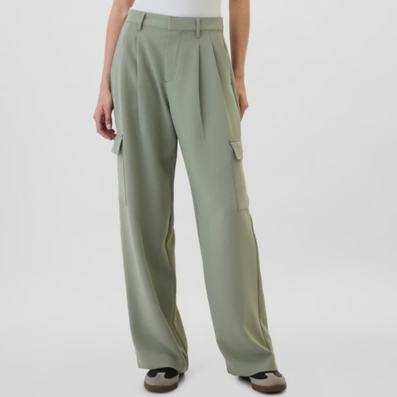 GAP Pants - Gap High Rise Easy Wide Leg Cargo Trousers Sage Green 16